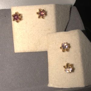 Real Ruby/Gold Earrings